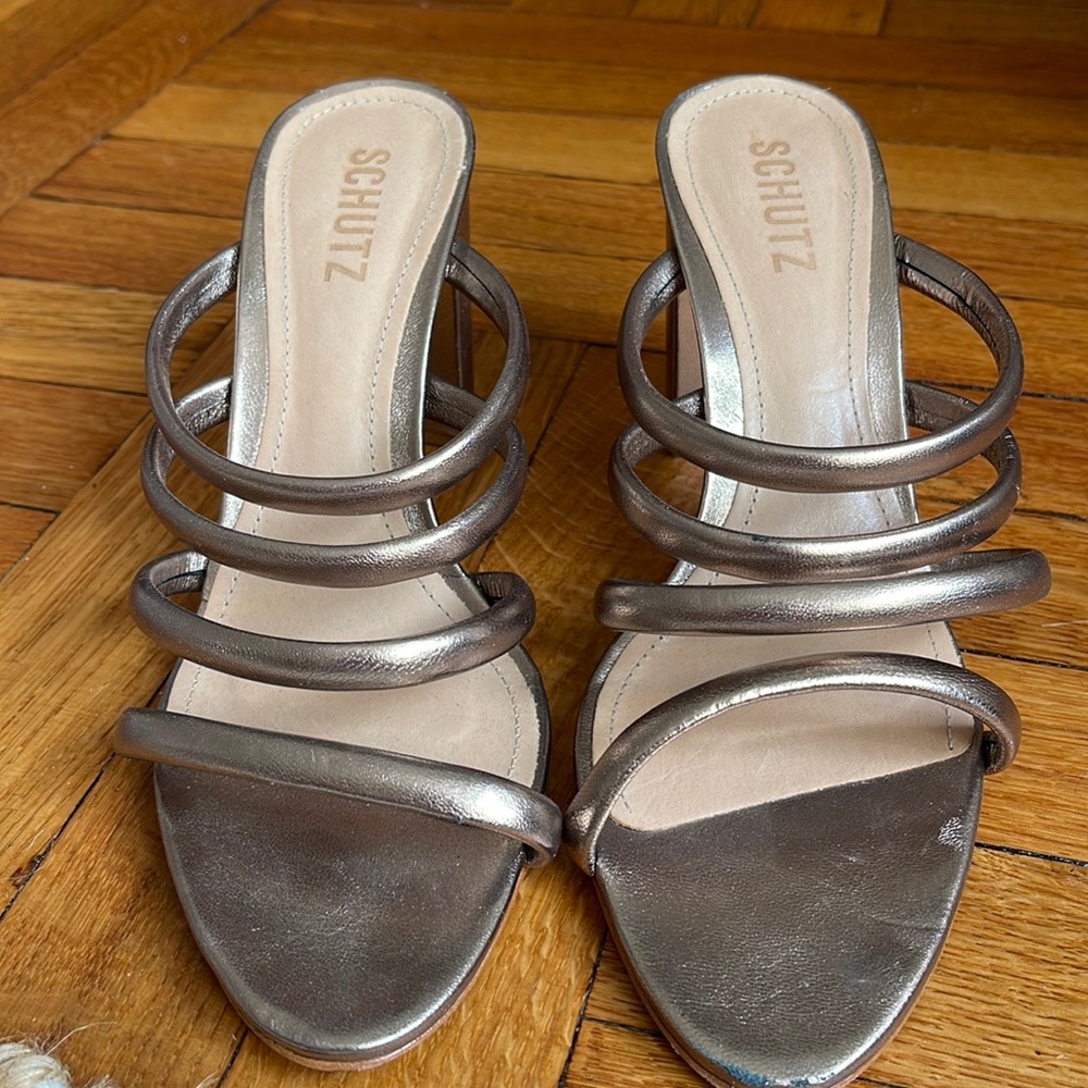 Schutz Bronze heeled sandal